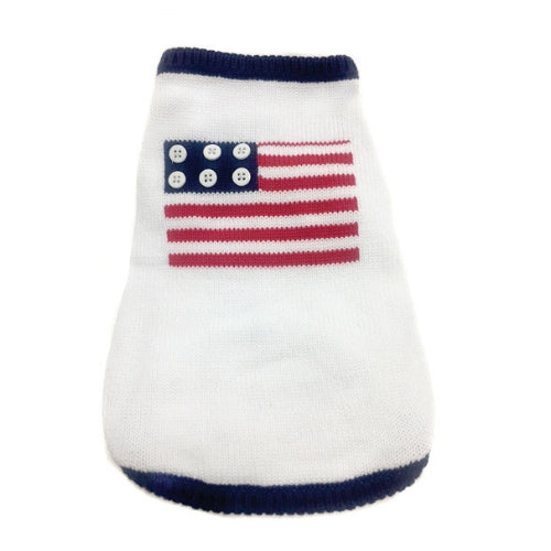 Oscar Newman Couture USA American Flag Patriotic Designer Dog Sweater
