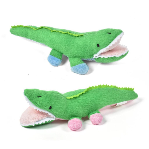 Oscar Newman Safari Pipsqueak Small Breed Squeaky Dog Toy — Alligator