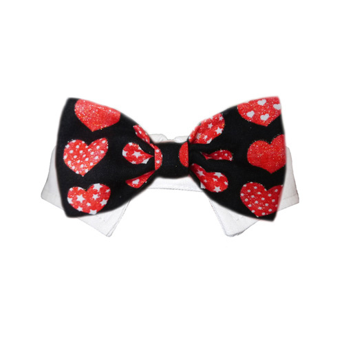 Pooch Outfitters Romeo Valentine's Day Dog Shirt Collar with Heart Dog Bow Tie