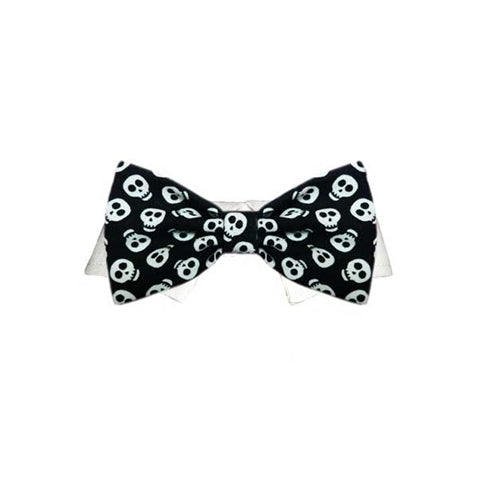 Pooch Outfitters Skully Bow Tie Shirt Collar with Halloween Dog Tie