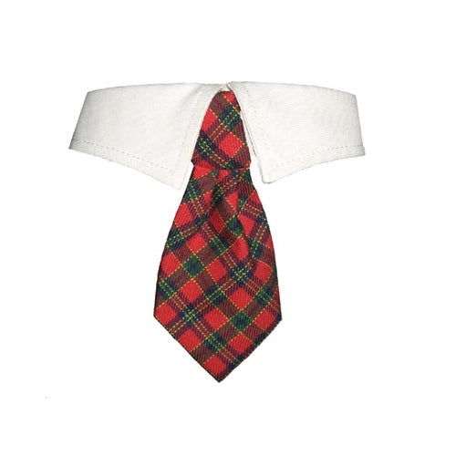 Pooch Outfitters Christmas Plaid Shirt Collar with Holiday Dog Tie