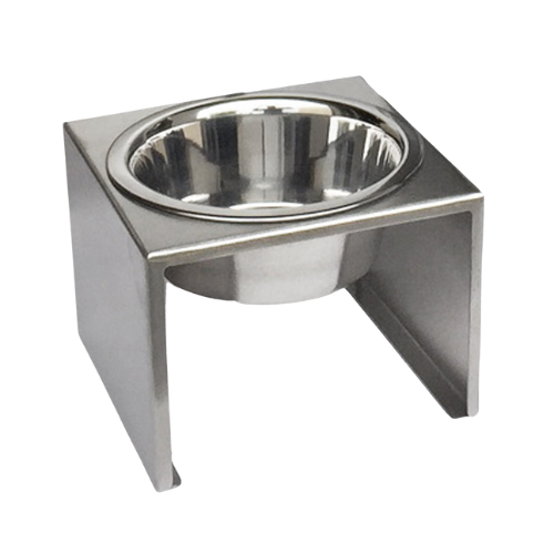 Pets Stop Stainless Steel Slate Single Diner Elevated Dog Feeder Bowl