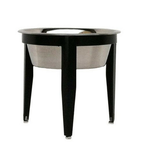 Pets Stop Wrought Iron Vision Single Diner Elevated Dog Bowl — Black