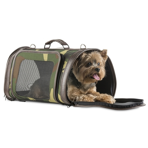 PETOTE Kelle Airline Approved Dog Travel Carrier — Camo with Dog