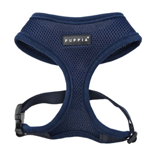 PUPPIA Soft Collar Air Mesh Adjustable Dog Harness — Navy