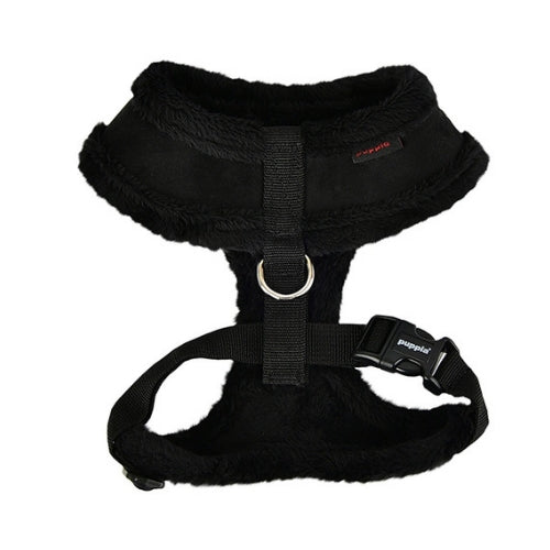 PUPPIA Terry Suede Dog Harness Black Back View