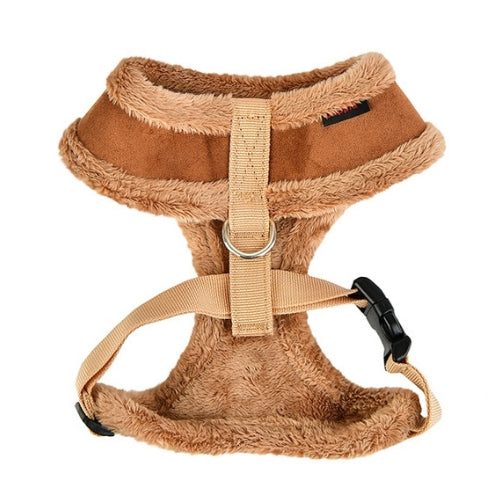 PUPPIA Terry Suede Dog Harness Brown Back View