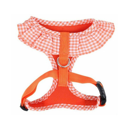 PUPPIA Vivien Soft Collar Adjustable Dog Harness A Orange Back View