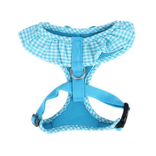 PUPPIA Vivien Soft Collar Adjustable Dog Harness A Sky Blue Back View