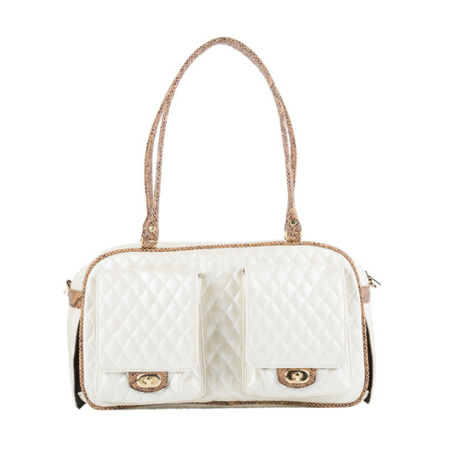 PETOTE Marlee Bag Airline Approved Travel Dog Carrier — Ivory Quilted