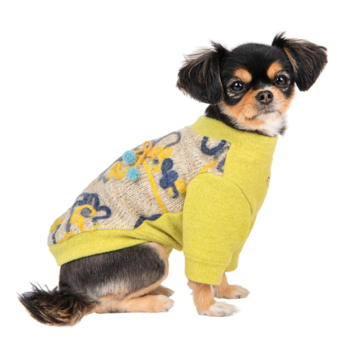 Pinkaholic New York Freesia Floral Dog Tee Shirt — Olive on Dog