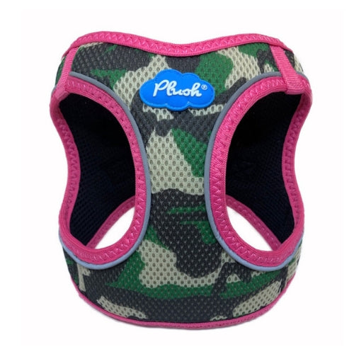 Plush Step In Air Mesh Vest Dog Harness — Camo Pink