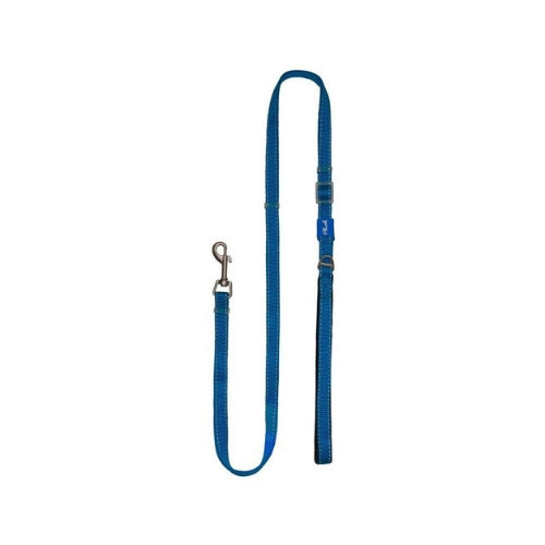 Plush USA Adjustable Reflective Nylon Neoprene Dog  Lead —  Lapis Blue