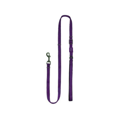 Plush USA Adjustable Reflective Nylon Neoprene Dog  Lead — Purple