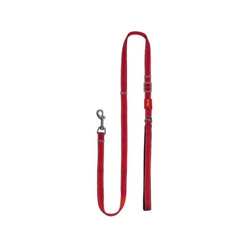 Plush USA Adjustable Reflective Nylon Neoprene Dog  Lead — Red