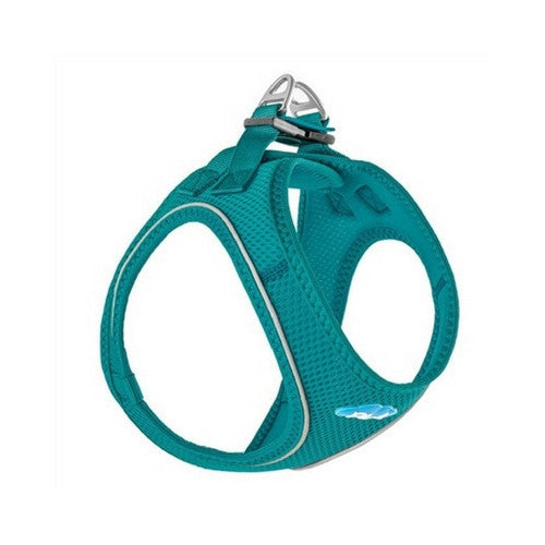 Plush Step In Air Mesh Vest Dog Harness — Horizon Blue Side View