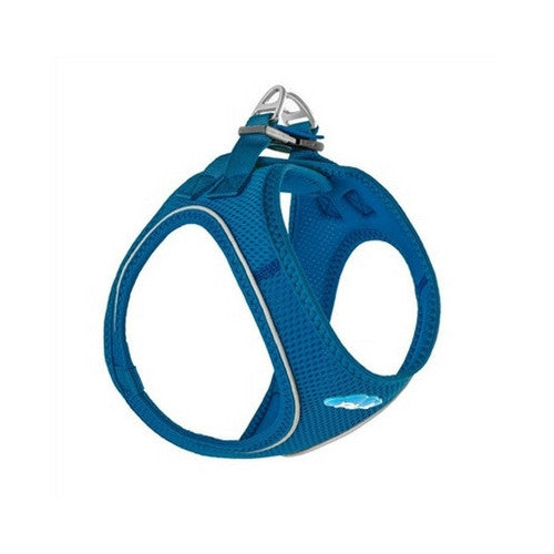 Plush Step In Air Mesh Vest Dog Harness — Lapis Blue Side View