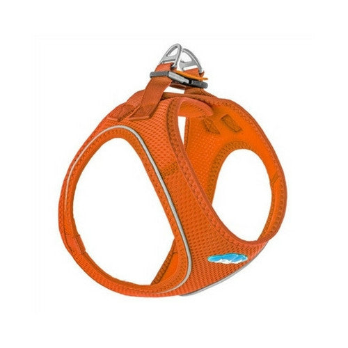 Plush Step In Air Mesh Vest Dog Harness — Orange Side View