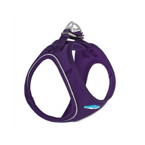 Plush Step In Air Mesh Vest Dog Harness — Purple Side View