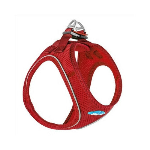 Plush Step In Air Mesh Vest Dog Harness — Red Side View