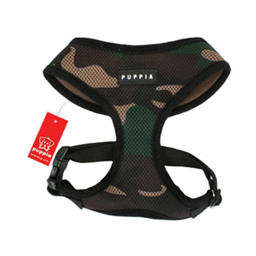PUPPIA Soft Collar Air Mesh Adjustable Dog Harness — Camo