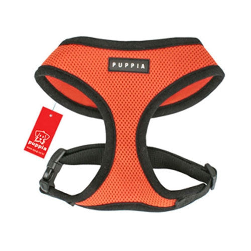 PUPPIA Soft Collar Air Mesh Adjustable Dog Harness — Orange