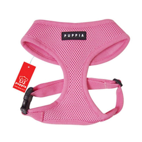 PUPPIA Soft Collar Air Mesh Adjustable Dog Harness — Pink