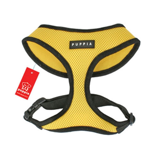 PUPPIA Soft Collar Air Mesh Adjustable Dog Harness — Yellow