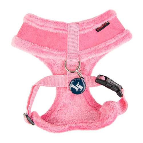 PUPPIA Terry Suede Dog Harness Pink Back View