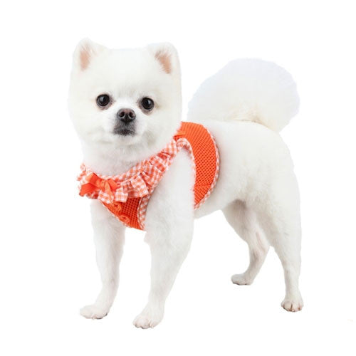 PUPPIA Vivien Step-In Soft Vest Dog Harness B Orange on Dog