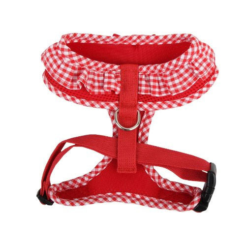 PUPPIA Vivien Soft Collar Adjustable Dog Harness A Red Back