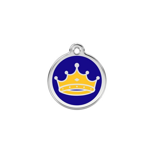Red Dingo King Crown Enamel Stainless Steel Dog ID Tag Small