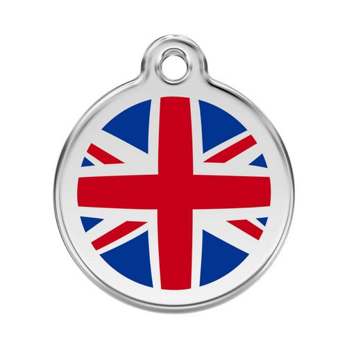Red Dingo Enamel Stainless Steel National Flag Dog ID Tag United Kingdom Large
