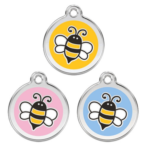 Red Dingo Bumble Bee Enamel Stainless Steel Engraved Dog ID Tag