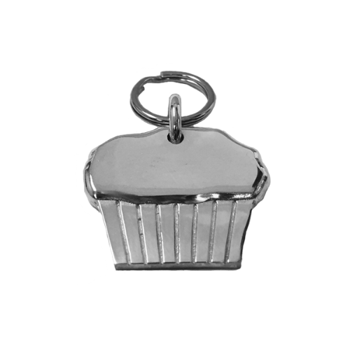 Silver Bones Sterling Silver Hand-Stamped Cupcake Dog ID Tag — Small