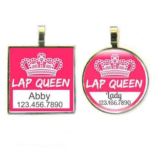 Sofa City Sweethearts Lap Queen Art Resin Dog ID Tag