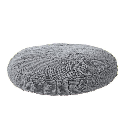 Soggy Doggy Super Snoozer Microfiber Chenille Round Dog Bed — Grey