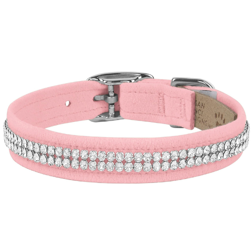 Susan Lanci Designs Giltmore 2 Row Swarovski Crystal Collar — Puppy Pink