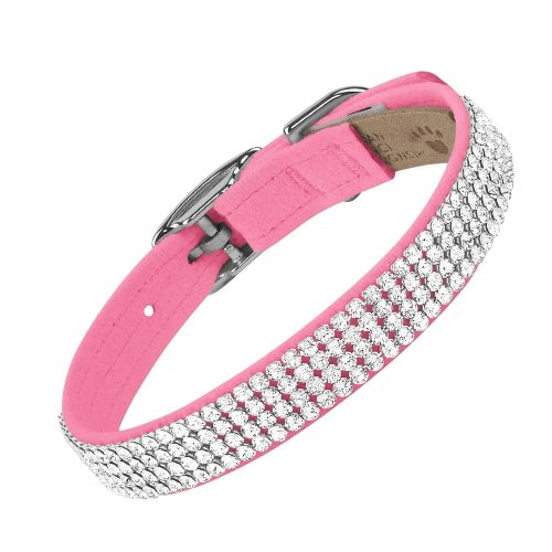 Susan Lanci Designs Giltmore 4 Row Crystal Collar — Perfect Pink