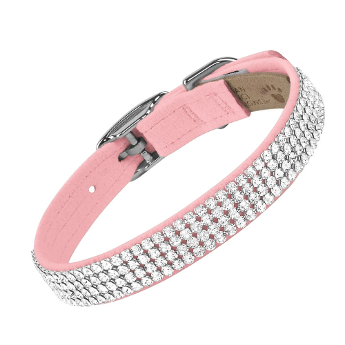 Susan Lanci Designs Giltmore 4 Row Collar — Puppy Pink