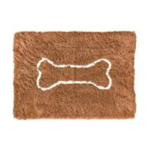 Soggy Doggy Super-Absorbent Microfiber Chenille Bone Doormat Caramel