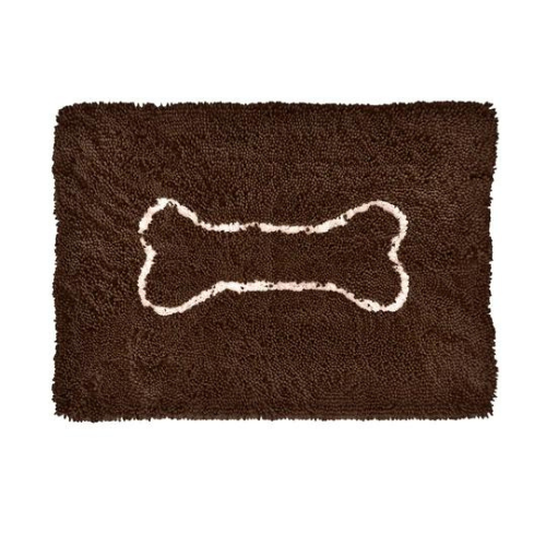 Soggy Doggy Super-Absorbent Microfiber Chenille Bone Doormat Dark Chocolate