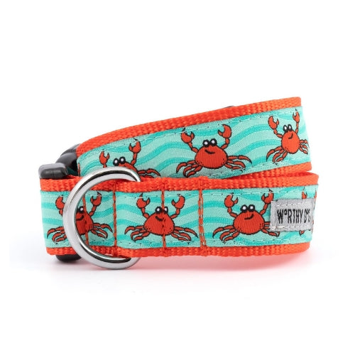 The Worthy Dog Crabs Ribbon Nylon Webbing Dog Collar