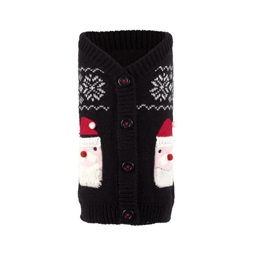 The Worthy Dog Santa Cardigan Acrylic Knit Dog Sweater