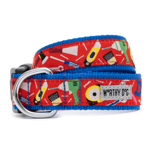 The Worthy Dog Handyman Tools Ribbon Nylon Webbing Dog Collar