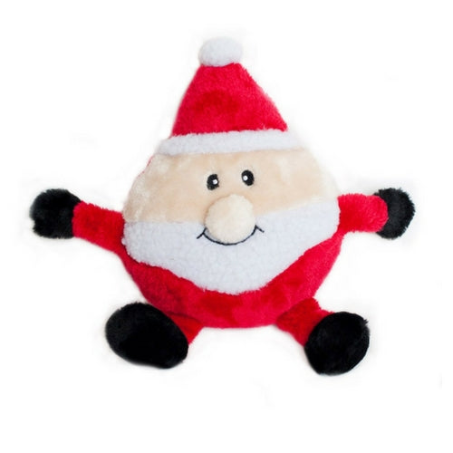 Zippy Paws Holiday Santa Brainey Plush Dog Toy