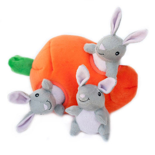 Zippy Paws Bunny n' Carrot Burrow Interactive Plush Puzzle Dog Toy