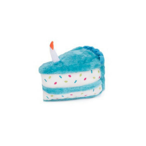 Zippy Paws Birthday Sprinkle Cream Cake Slice Squeakie Dog Toy Blue