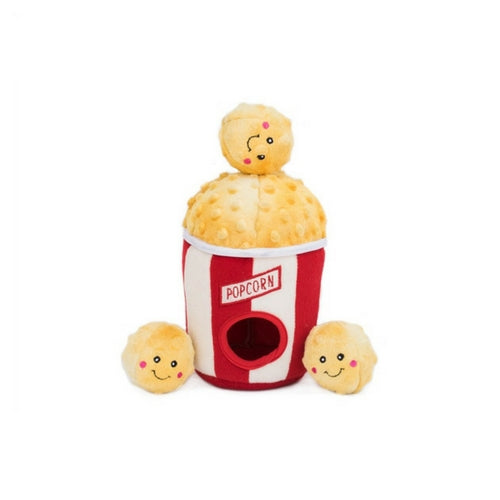 Zippy Paws Popcorn Bucket Burrow Interactive Plush Puzzle Dog Toy